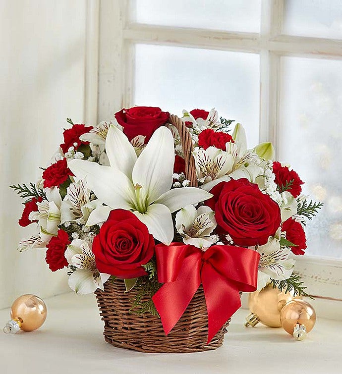 Fields Of Europe® Christmas Basket Flower Bouquet