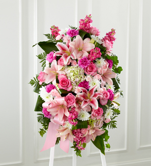 The FTD® Comforting™ Standing Spray Flower Bouquet
