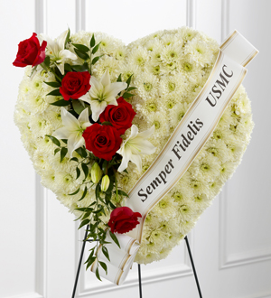 The FTD® Heartfelt Hero™ Standing Heart Flower Bouquet