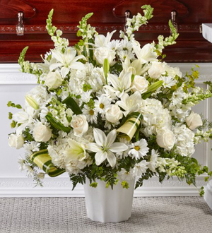 The FTD® Thoughts of Tranquility™ Floor Basket Deluxe Flower Bouquet