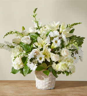 Ivory Elegance Floral Basket Flower Bouquet