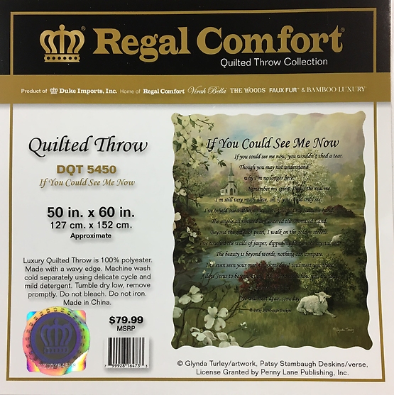 Regal Comfort Throw- If You Could See Me Now