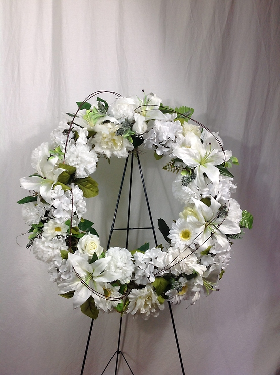 Sympathy Wreath Silk Flower Bouquet