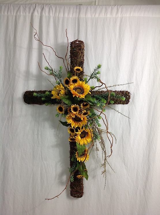 Vine Cross with Sunflowers (Silk)