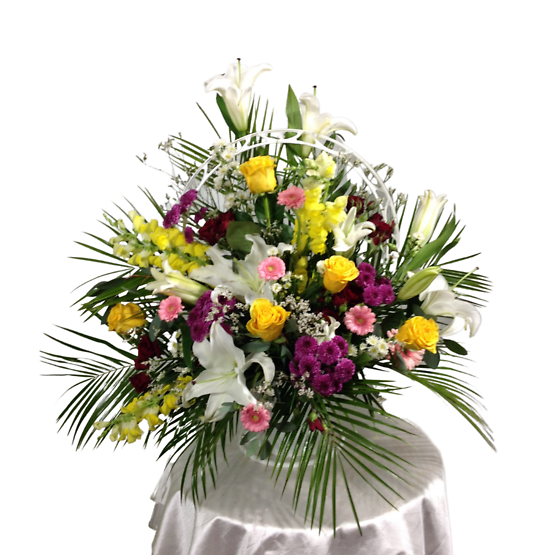 Bright Sympathy Basket Flower Bouquet