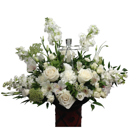 Pure Elegance with Crystal Cross Flower Bouquet
