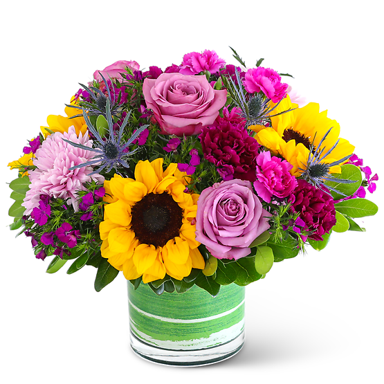 Luxe Amethyst Sunshine Flower Bouquet