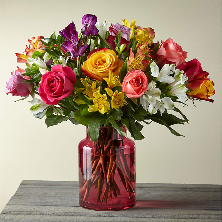 Smiles & Sunshine Bouquet with Blush Vase