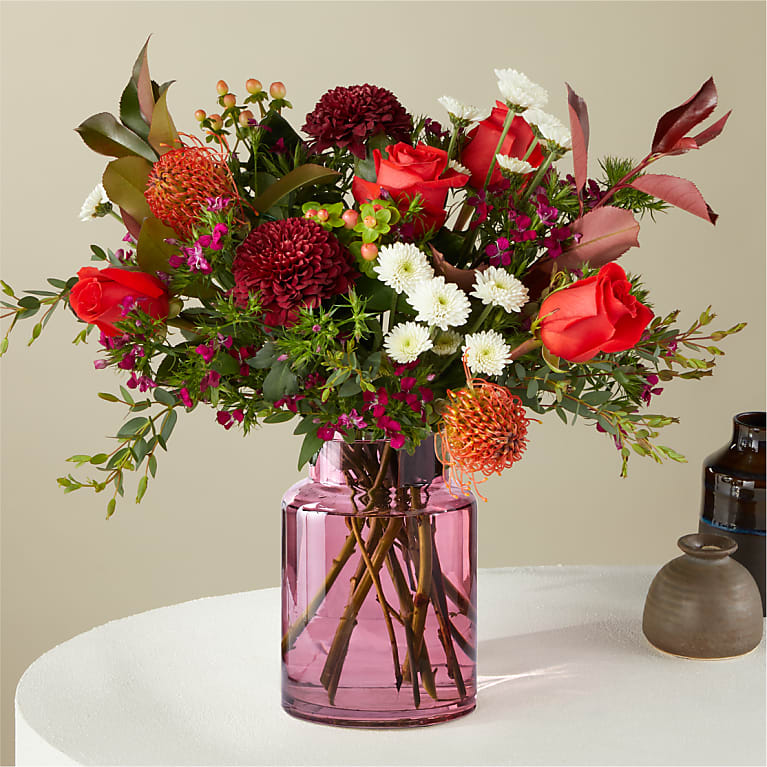 Campfire Song Bouquet with Blush Vase