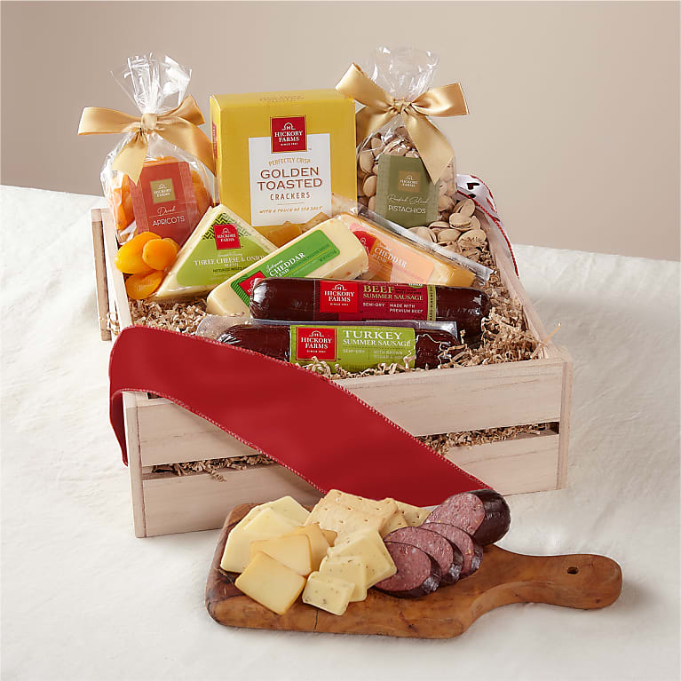 Meat & Cheese Charcuterie Gift Basket Flower Bouquet