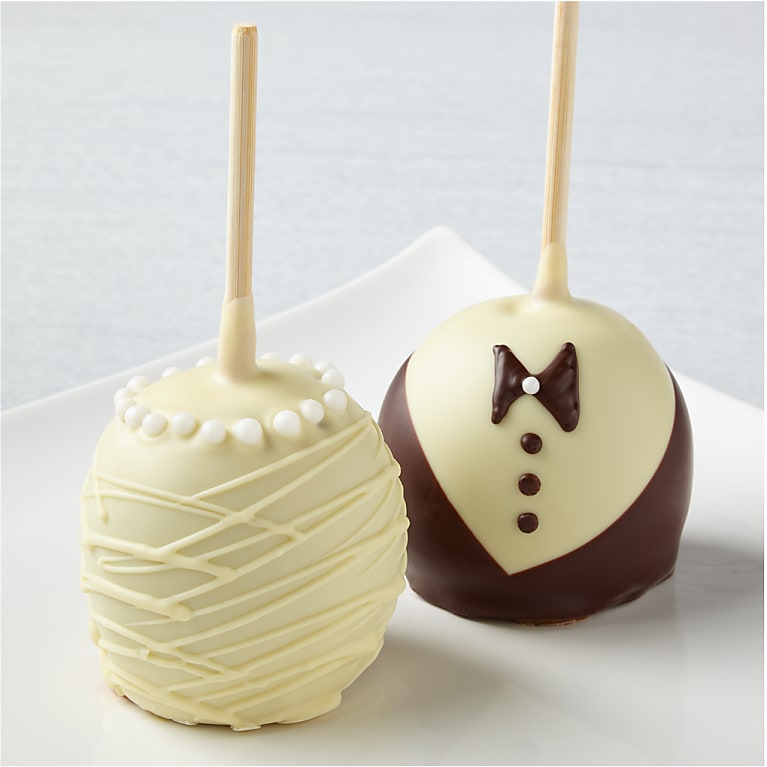 Bride and Groom Belgian Chocolate Covered Apples