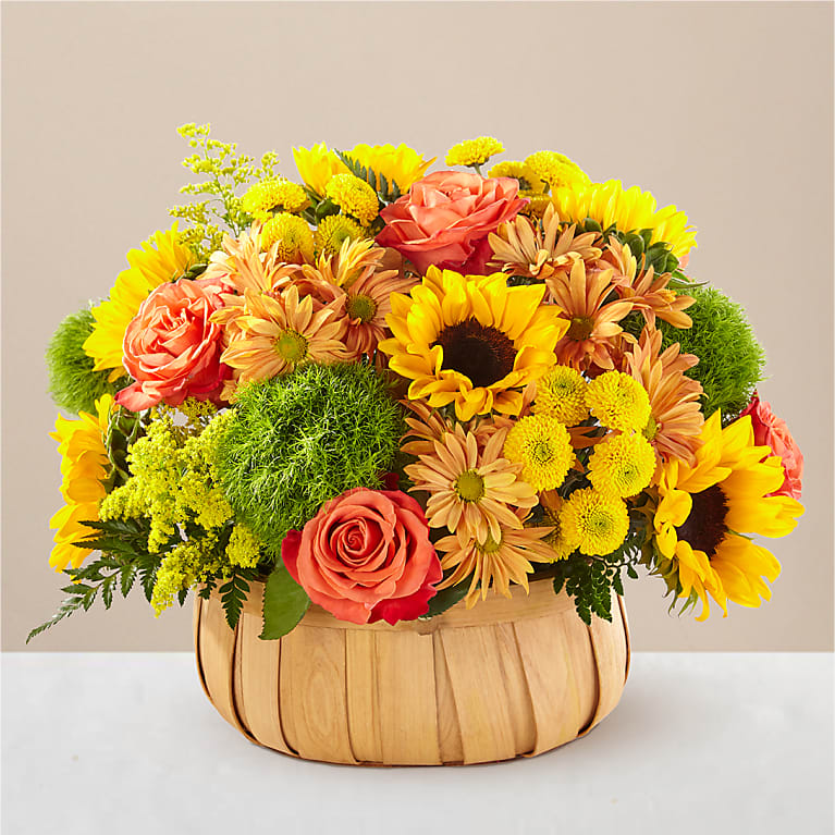 Harvest Sunflower Basket Flower Bouquet