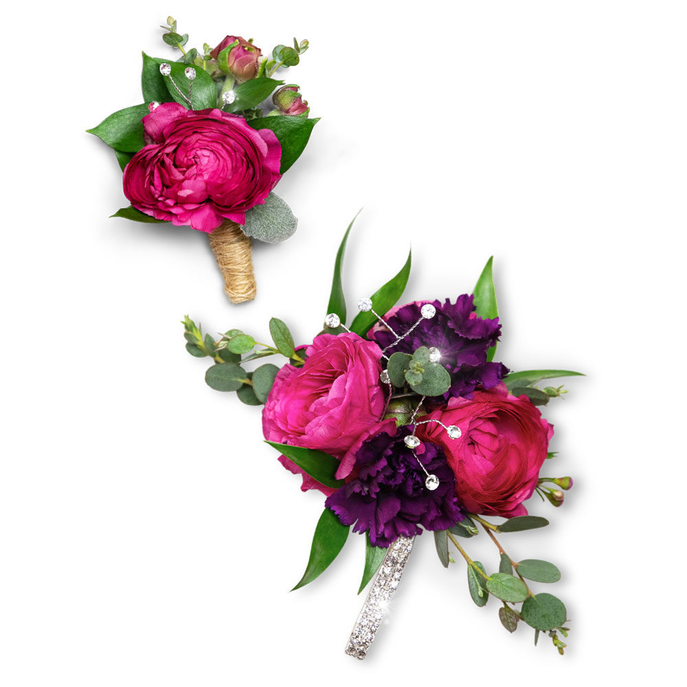 Allure Corsage and Boutonniere Set Flower Bouquet