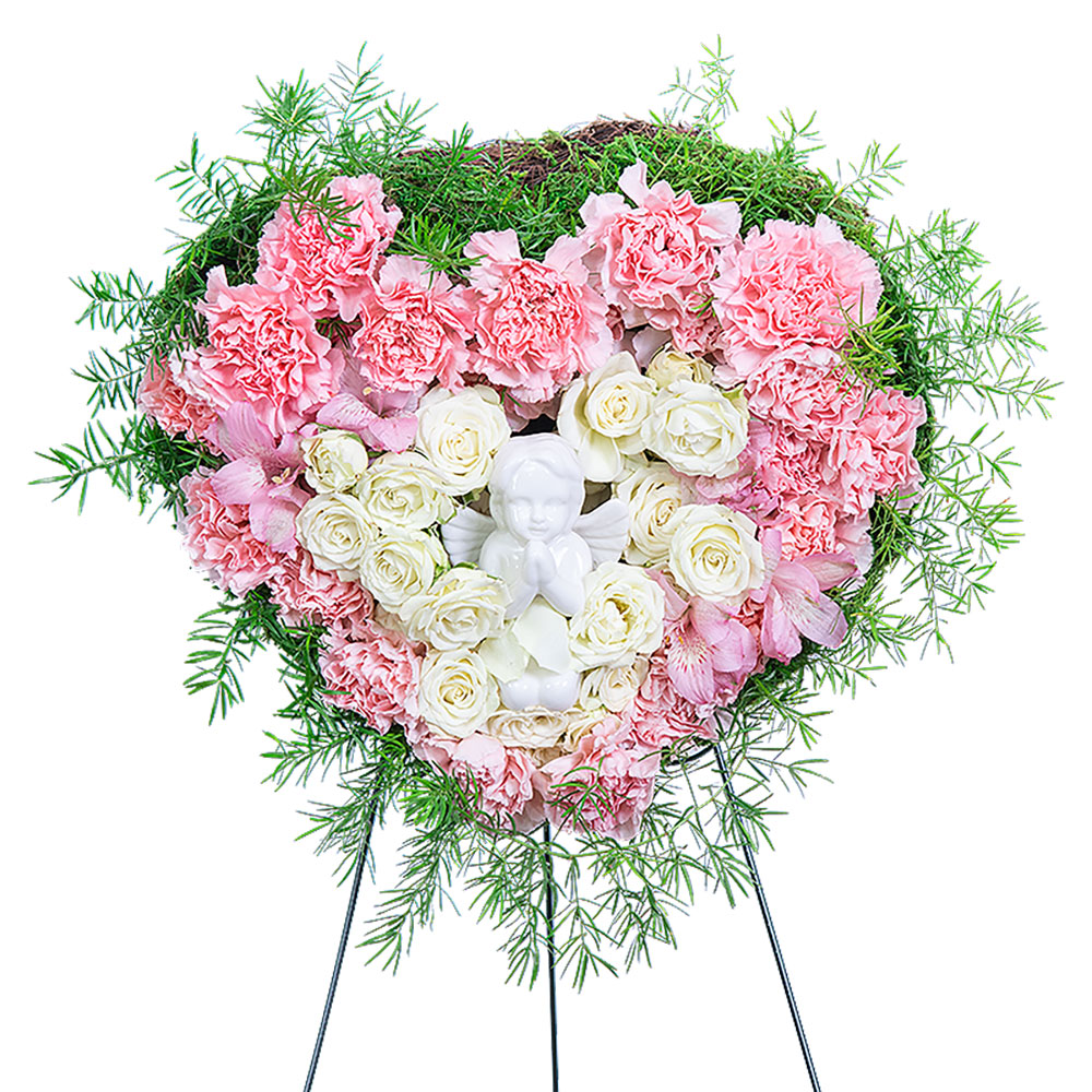 Forever Our Angel Standing Heart Flower Bouquet