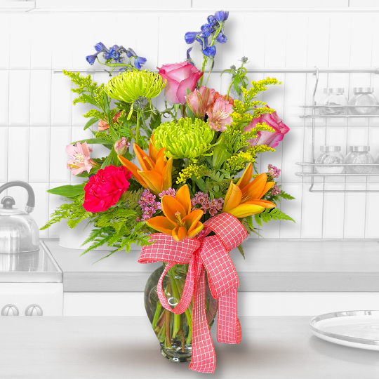 Colorful Love Vase Flower Bouquet