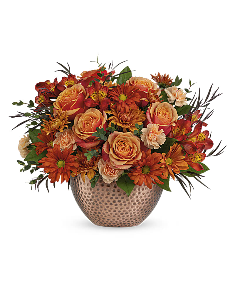 Teleflora's Copper Beauty Centerpiece Flower Bouquet