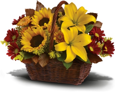 Golden Days Basket Flower Bouquet