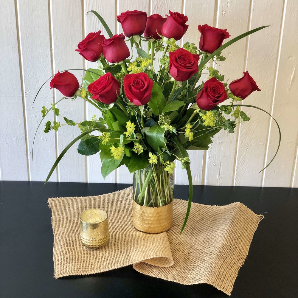 Romance Roses- One Dozen Flower Bouquet
